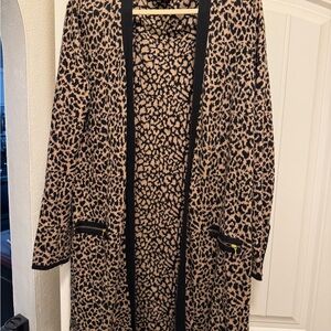 Rafaella Leopard print long cardigan.